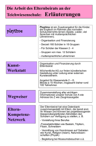 Erläuterungen zu Playtime, Kunstwerkstatt, Wegweiser und Eltern