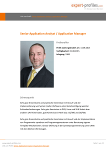 expert-profiles.com: Senior Application Analyst / Application Manager