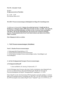 Zulässigkeit der Klage III. Zustellungsrecht