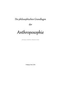 Die philosophischen Grundlagen der Anthroposophie