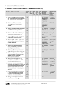 Kopiervorlage checkliste Kap. V - Klett Verlag