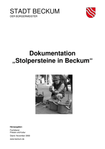 STADT BECKUM Dokumentation „Stolpersteine in Beckum“