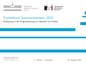 Pythonkurs Sommersemester 2015