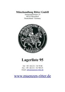 Münzhandlung Ritter Lagerliste 95