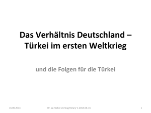 Das Verhältnis Deutschland – Türkei im ersten Weltkrieg
