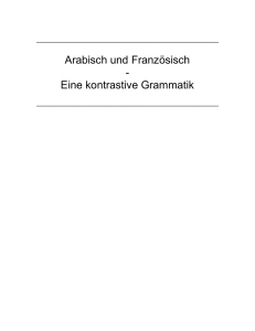 Arabisch und Französisch - Eine kontrastive Grammatik