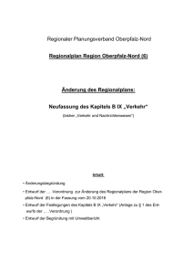 Neufassung des Kapitels B IX „Verkehr“