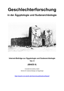 Geschlechterforschung in der Ägyptologie und Sudanarchäologie