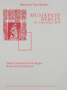 Abendprogramm Musikfest Berlin 18. September 2016