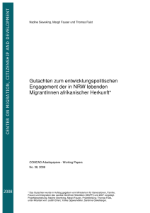 Gutachten zum entwicklungspolitischen Engagement der in NRW