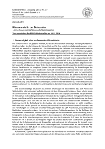 Leibniz Online, Jahrgang 2015, Nr. 17 Klimawandel in der Diskussion