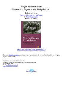 Roger Kalbermatten Wesen und Signatur der Heilpflanzen