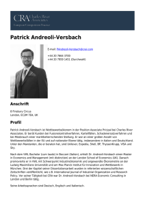 Patrick Andreoli-Versbach - Charles River Associates