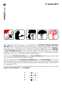 Zweite Runde 2012 - Schweizer Biologie Olympiade