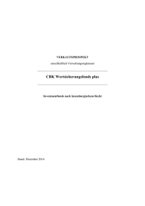 CBK Wertsicherungsfonds plus_Prospekt Dezember