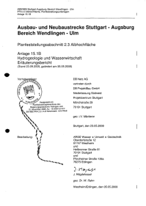 und Neubaustrecke Stuttgart - Augsburg Bereich WendIingen