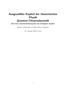 Ausgewählte Kapitel der theoretischen Physik Quanten