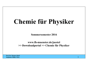 Chemie für Physiker - Allgemeine Konzepte (29.03.16)