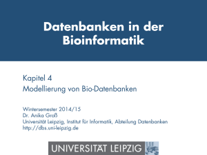 Modellierung von Bio-Datenbanken (update 20.11.)
