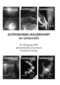 Astronomie Raumfahrt - Jahresregister 2001