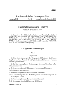 Tierschutzverordnung (TSchV)