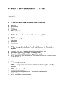 Biochemie Wintersemester 09/10 – 2. Klausur