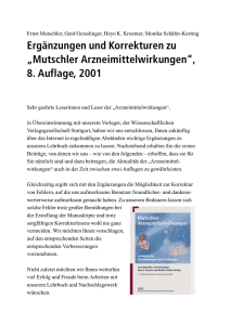 Ergänzungen und Korrekturen zu „Mutschler Arzneimittelwirkungen