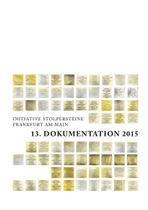 13. dokumentation 2015 - Stolpersteine Frankfurt