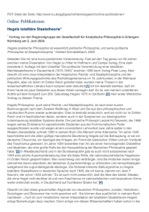 Hegels totalitäre Staatstheorie - Katholische Universität Eichstätt