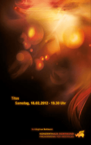 Titus Samstag, 18.02.2012 · 19.30 Uhr Titus Samstag, 18.02.2012