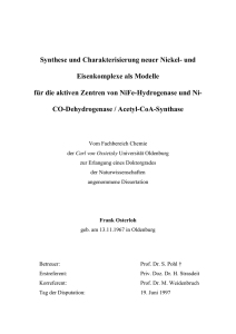 Synthese und Charakterisierung neuer Nickel