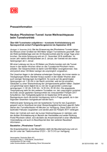 Presseinformation Neubau Pforzheimer Tunnel