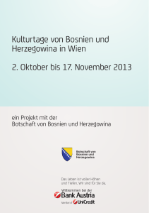 Kulturtage von Bosnien und Herzegowina in Wien 2. Oktober bis 17