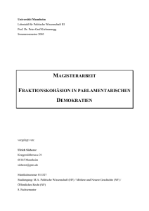 fraktionskohäsion in parlamentarischen demokratien