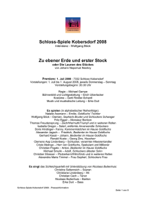 Schloss-Spiele Kobersdorf 2008 Zu ebener Erde und erster Stock