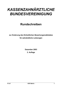 BEMA - Rundschreiben KZBV