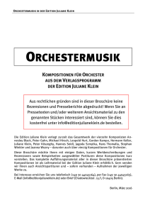 Orchestermusik - Edition Juliane Klein