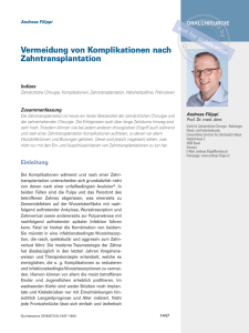 Vermeidung von Komplikationen nach Zahntransplantation (2016)