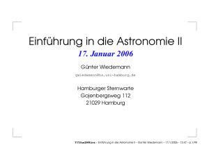 Einf¨uhrung in die Astronomie II