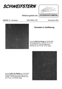 Mitteilungsblatt der Kometen in Auflösung