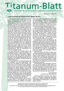 Ausgabe 17, August 2006 - Freundeskreis Botanische Gärten Bonn