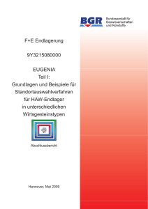 F+E Endlagerung 9Y3215080000 EUGENIA Teil I: Grundlagen und