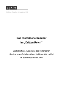 Das Historische Seminar im "Dritten Reich" - Christian