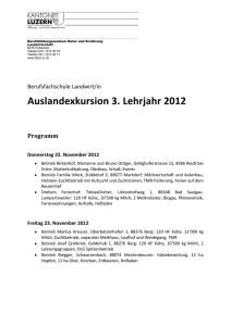 Fachexkursion 3. Lehrjahr BBZN Landwirtschaft, Hohenrain 2013