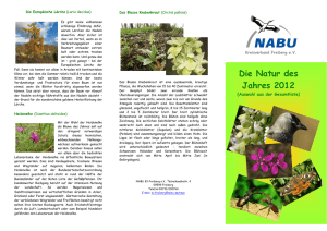 Die Natur des Jahres 2012 - (NABU) Landesverband Sachsen e. V.