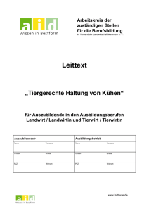 aid Leittext: Tiergerechte Haltung von Kühen