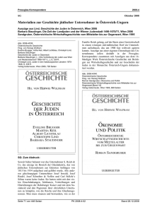 SG, Materialien zur Geschichte jüdischer Unternehmer in Österreich