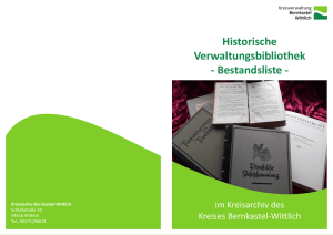 Bestandsverzeichnis historische Verwaltungsbibliothek