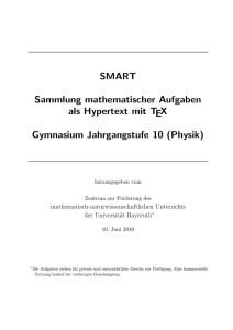 SMART Sammlung mathematischer Aufgaben als Hypertext mit TEX