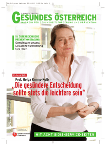 Magazin Gesundes Österreich Ausgabe 1/2009
